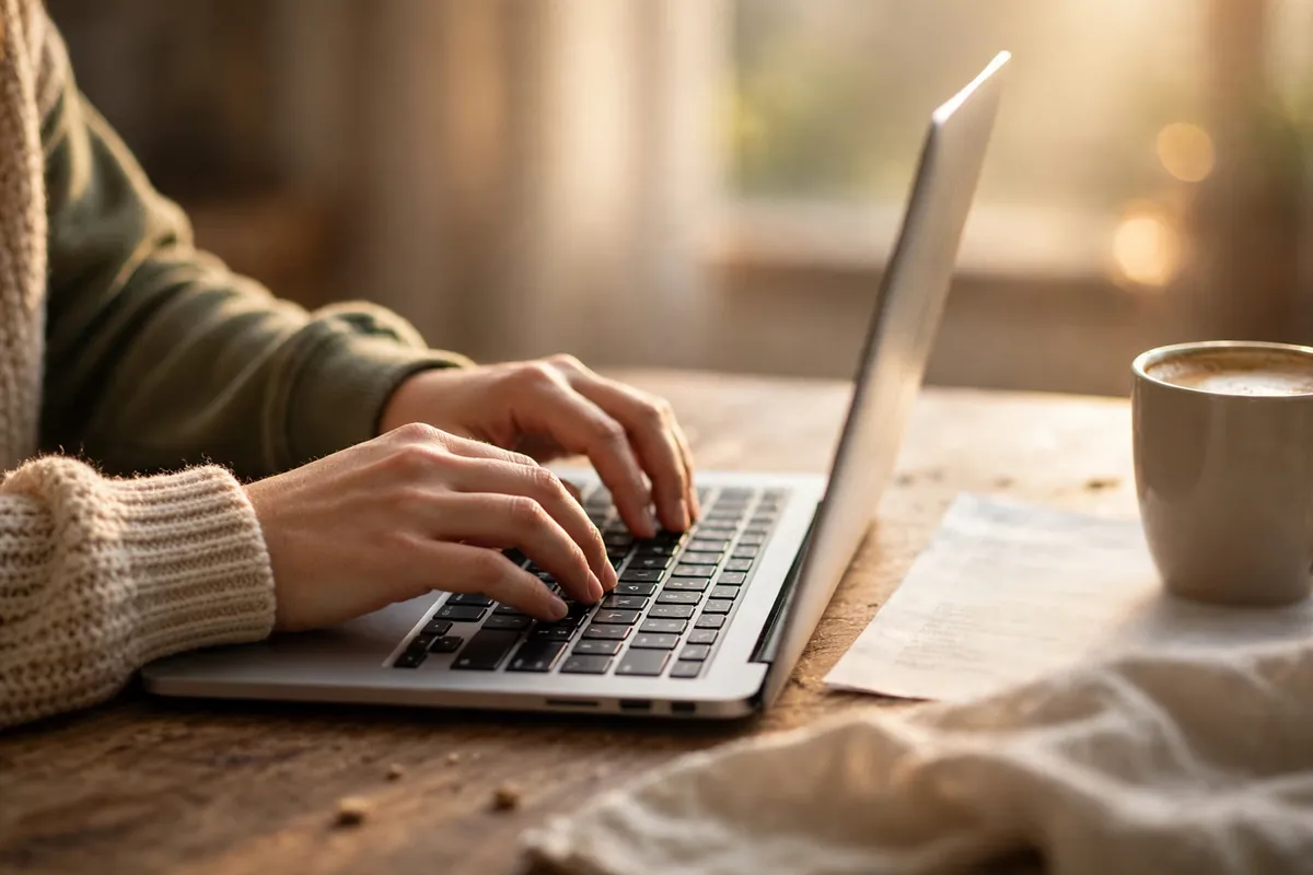 import AMEX Australia statement PDF to Xero — hands typing beside a printed statement