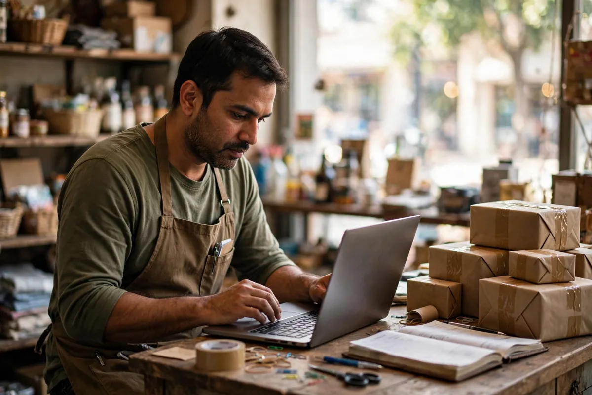 ANNA statement PDF to Excel — small business owner checking accounts on a laptop