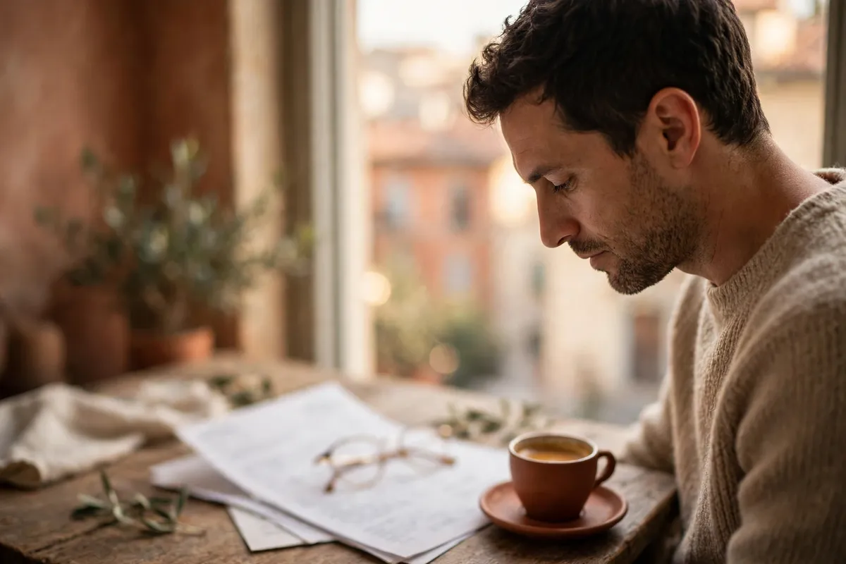 convert Banca Monte dei Paschi statement PDF to Excel — person reading printed statement at desk
