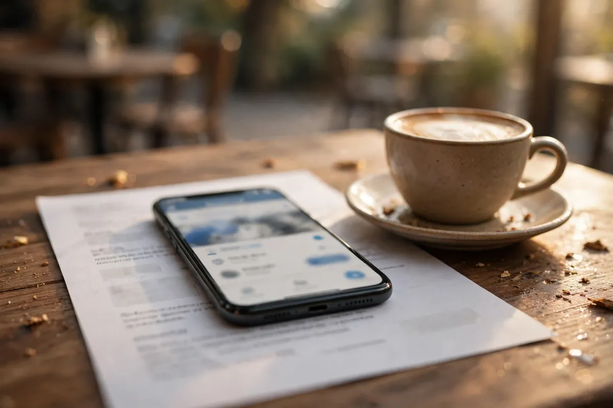 convert Banco AV Villas statement PDF to CSV — printed statement and phone on a desk