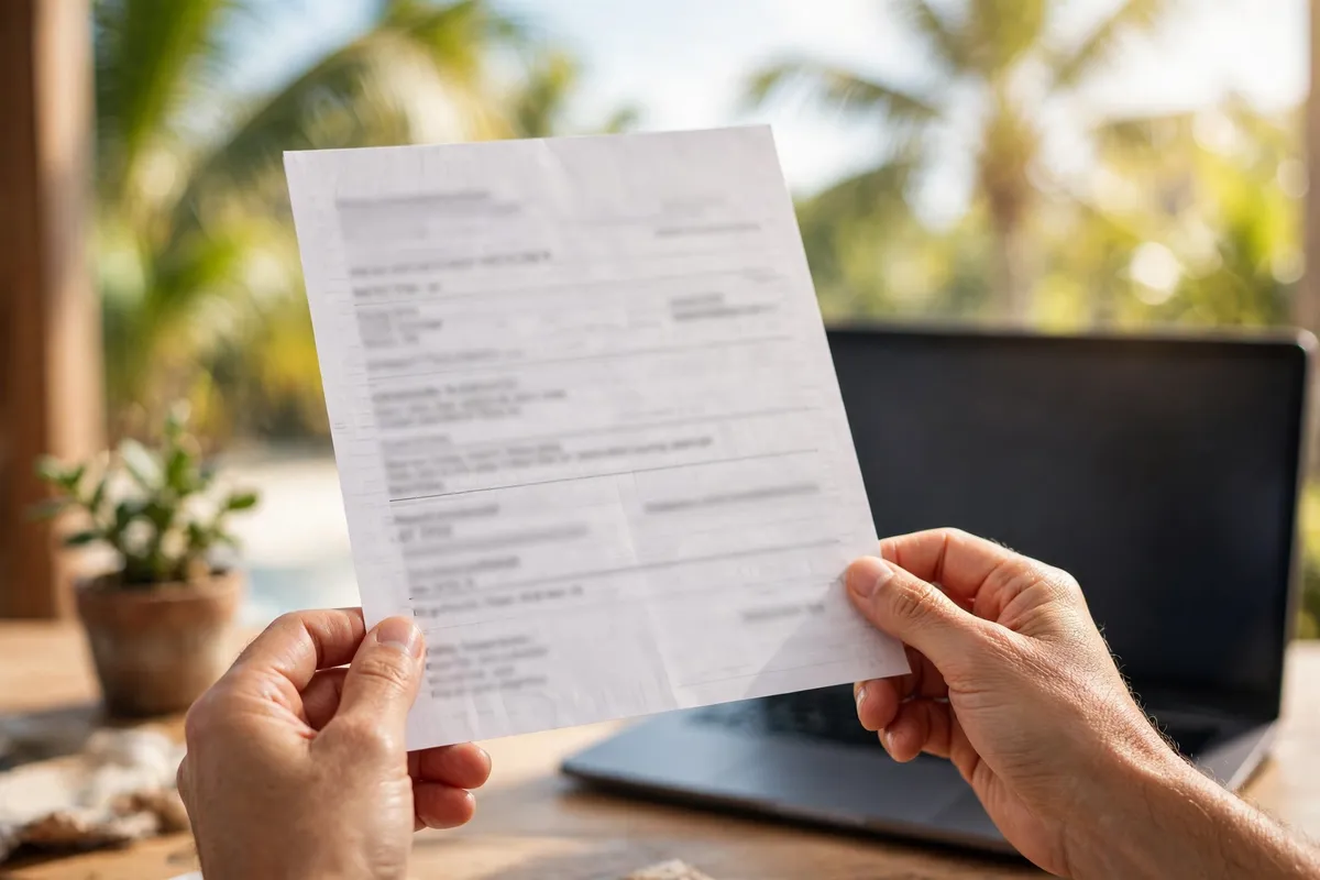 convert Banco Bradesco statement PDF to CSV — Brazilian bank statement beside a laptop