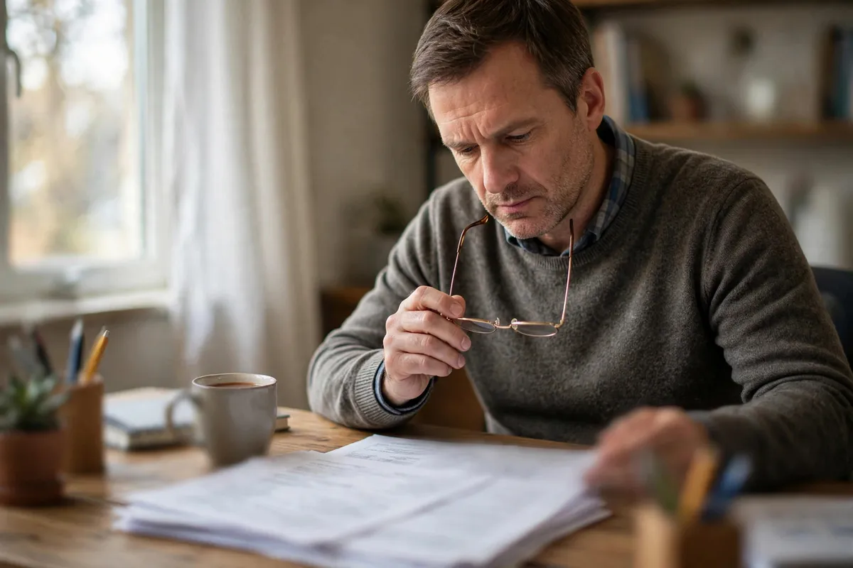 bank statement for rent agreement — landlord reviewing income papers during a rental application