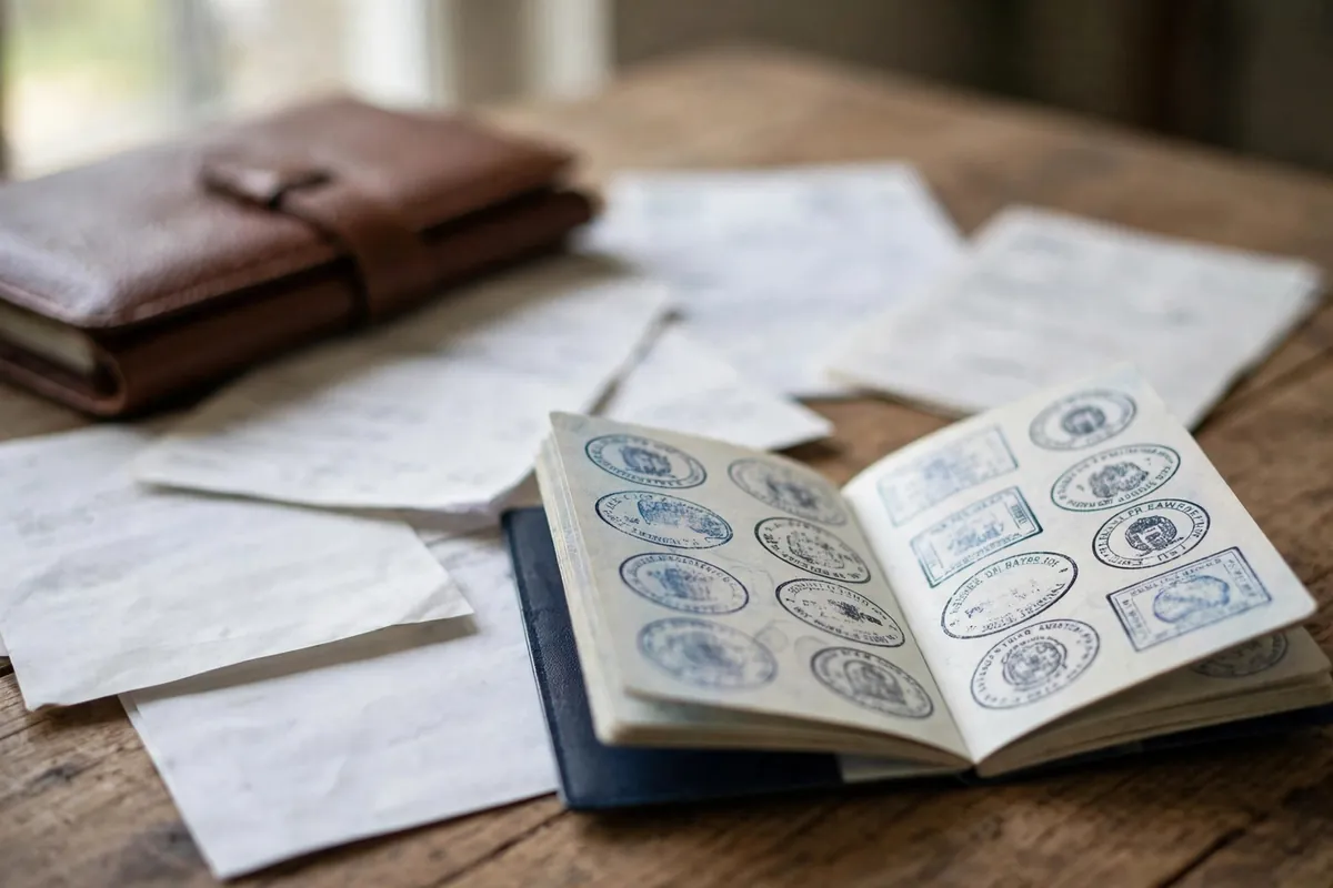 bank statement for visa application — passport and bank statements on a wooden table