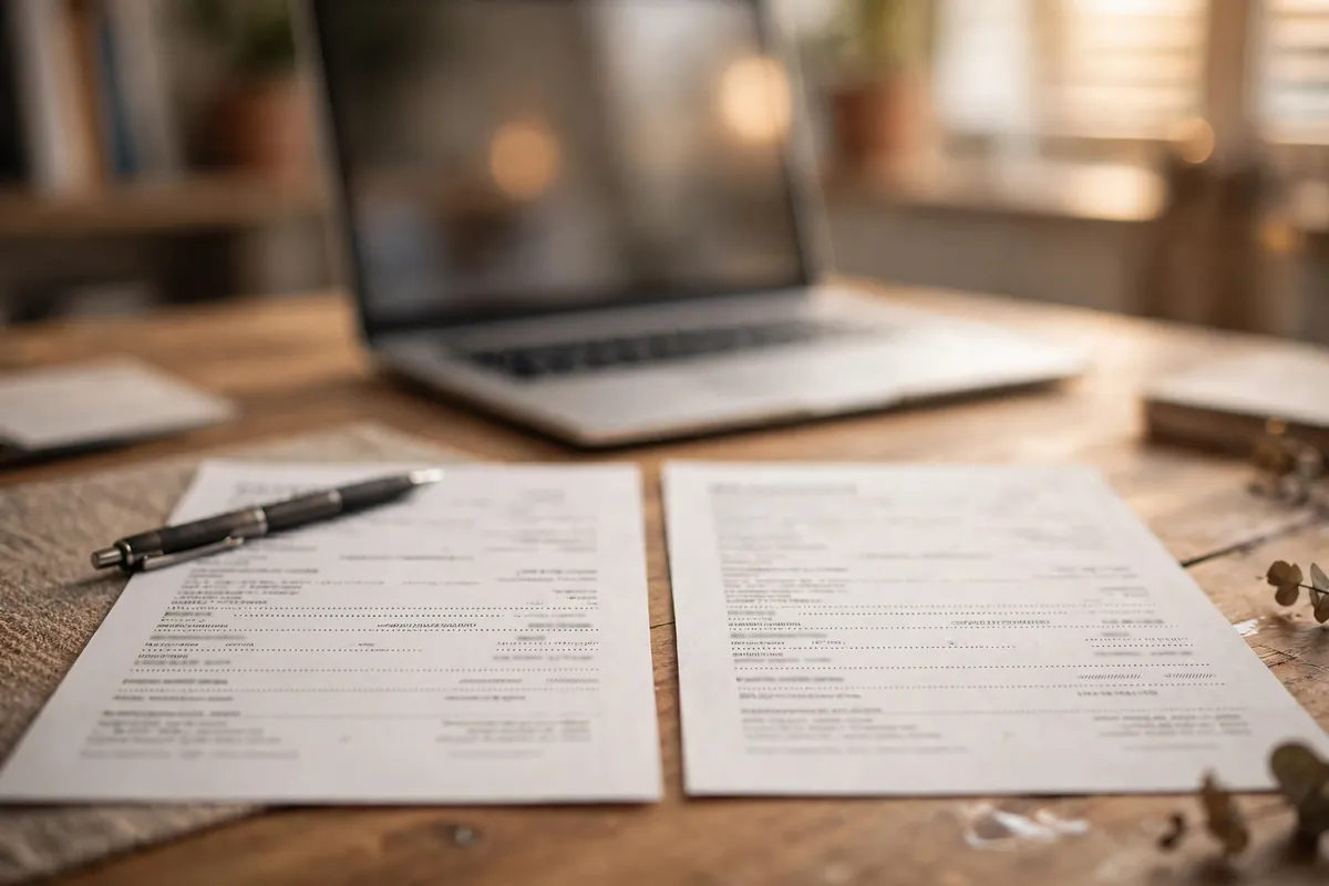 duplicate payments in QuickBooks Online — two matching paper statements side by side on a desk