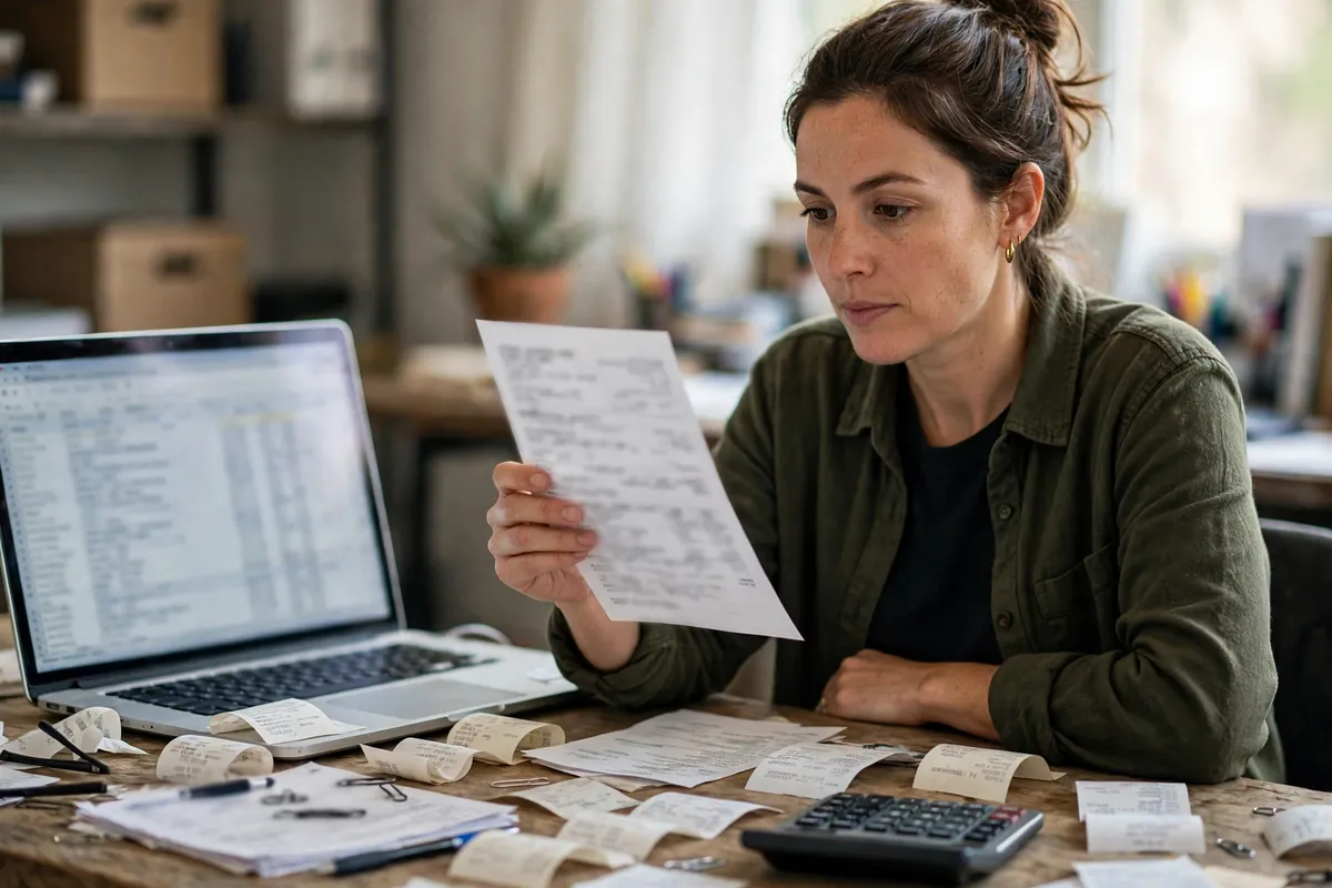 convert Federal Bank statement PDF to Excel — business owner reviewing bank statements at a desk