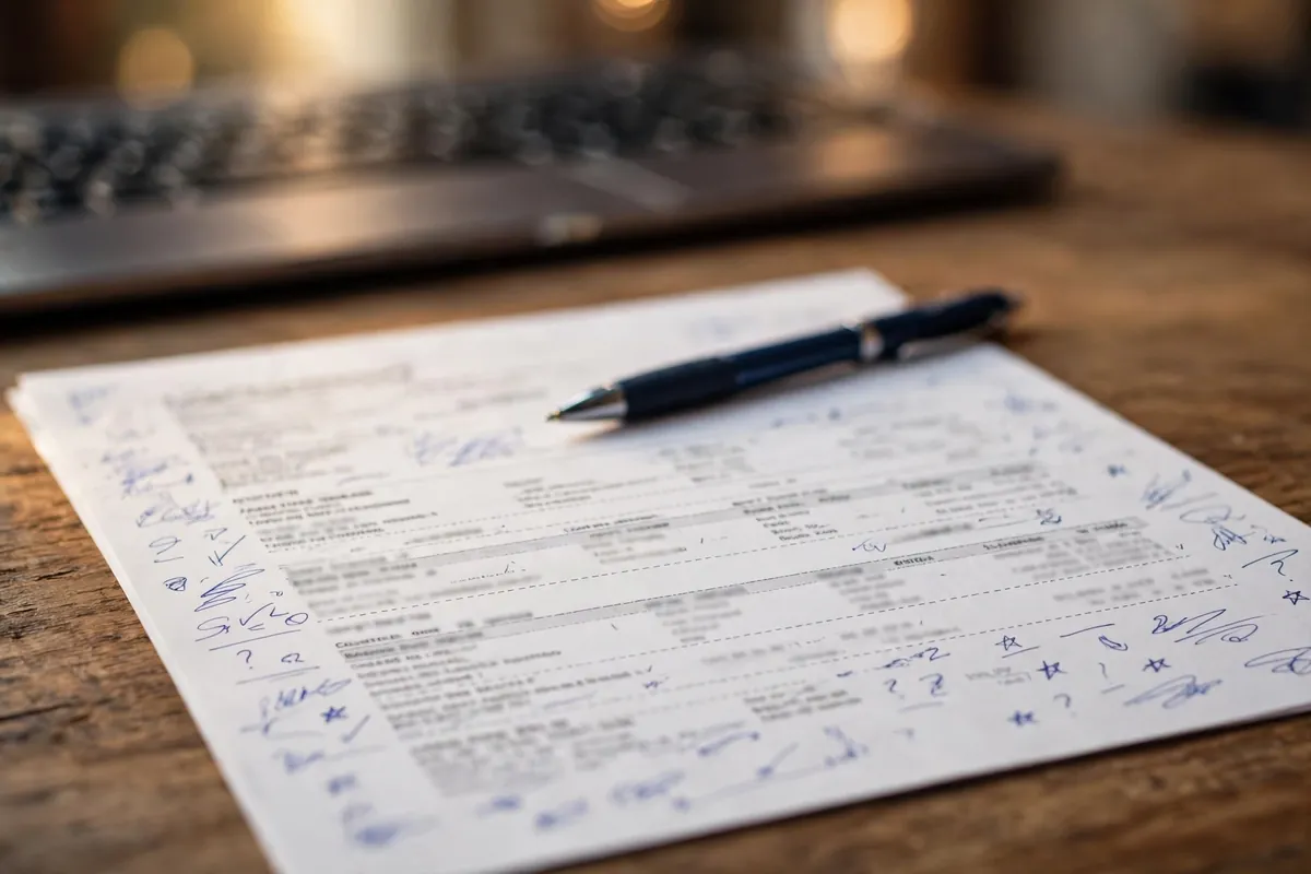 IDFC FIRST Bank statement to QuickBooks CSV — reviewing the printed statement with a pen