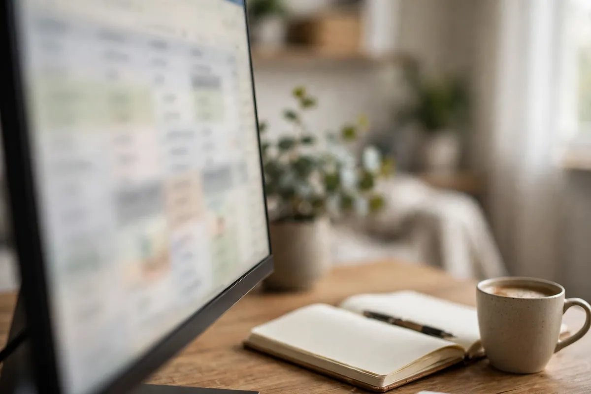 PNB password protected PDF statement to Excel — reviewing the converted spreadsheet on a monitor
