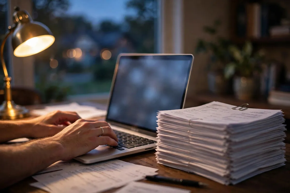 convert PNC bank statement PDF to CSV for QuickBooks — hands converting statements on a laptop