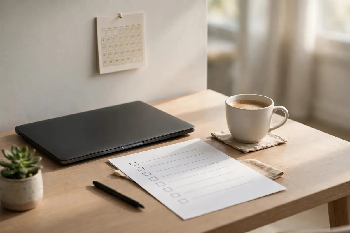 import Royal Bank of Scotland into Xero — tidy desk with a checklist for monthly reconciliation