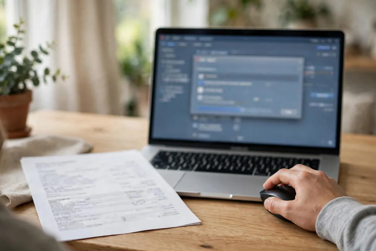 convert TD Bank PDF to CSV for QuickBooks — importing a converted statement on a laptop
