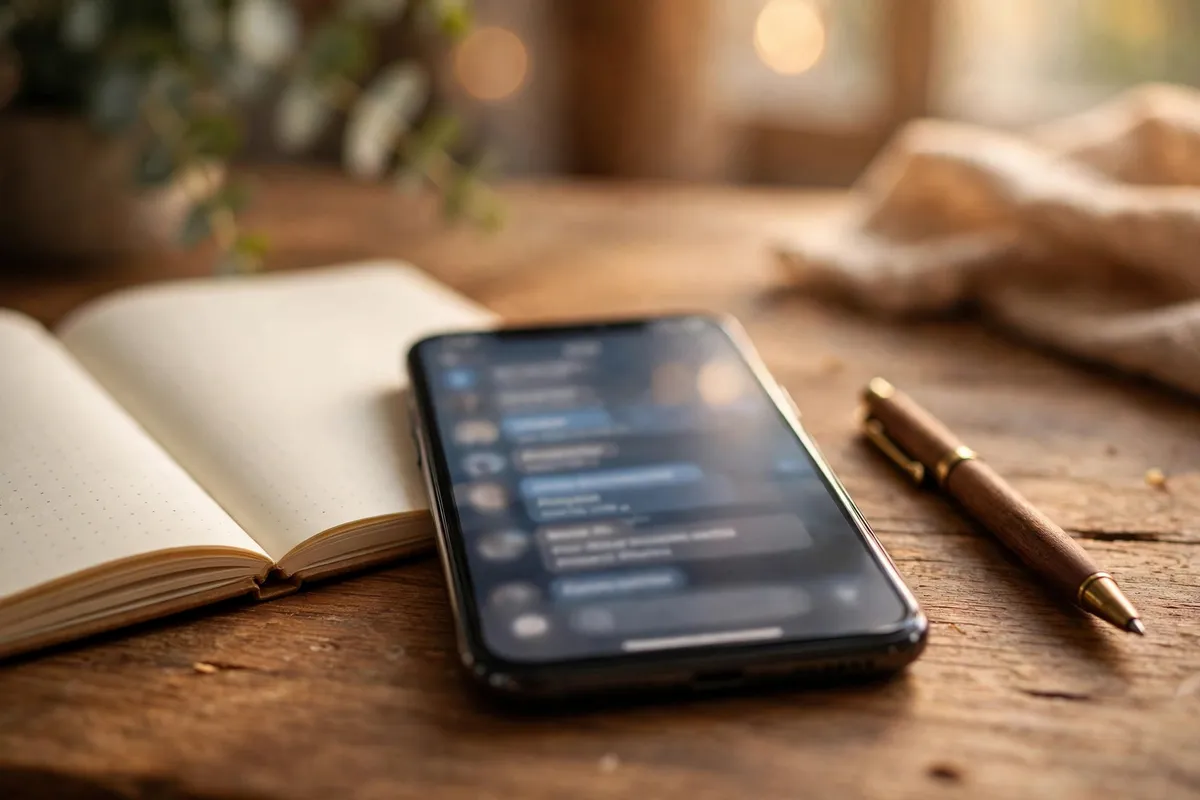 download yes bank statement — smartphone showing an SMS banking message on a desk